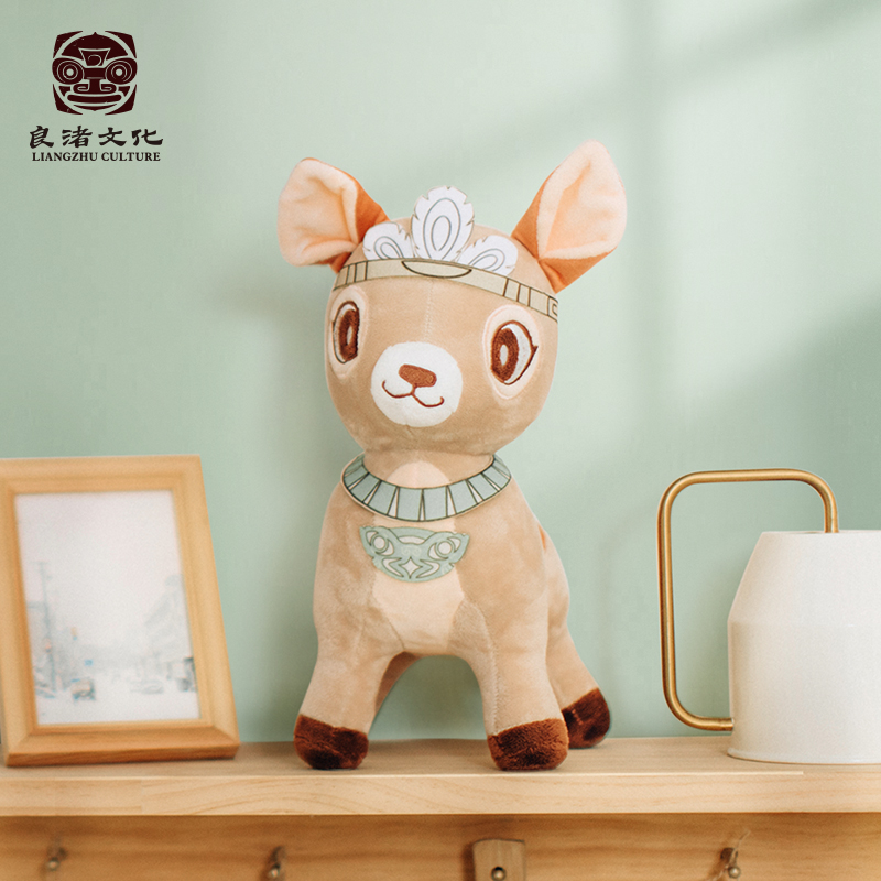 良渚博物院 小鹿玩偶公仔琮宝创意玩偶睡觉抱枕生日开学礼物女生