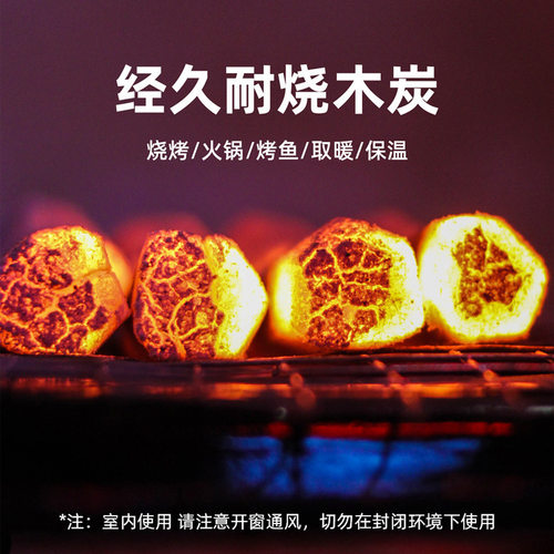 烧烤碳木炭家用果木炭碳烤炉竹炭碳室内专用安全炭块耐烧碳家用