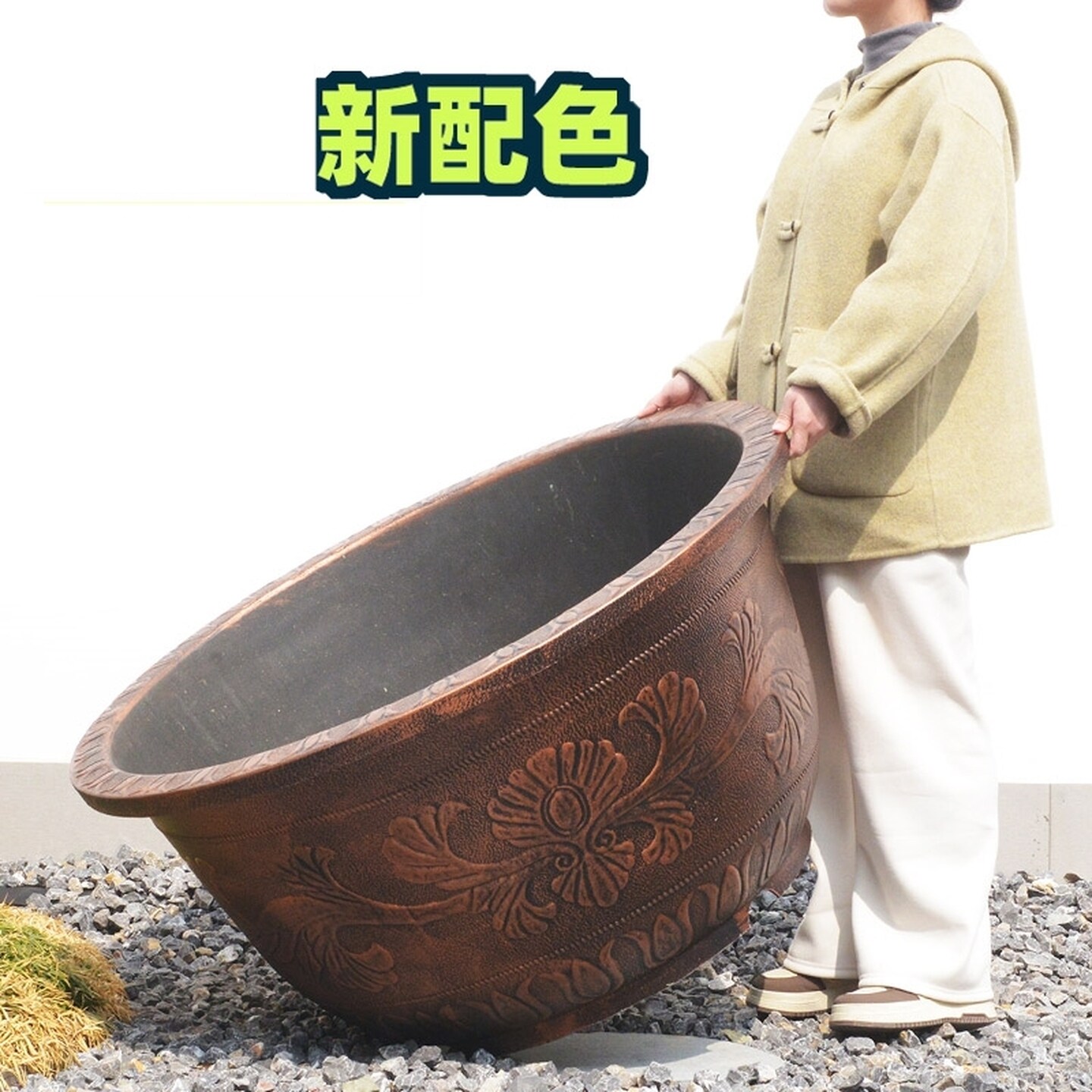 大花盆户外庭院特大号室外欧式花盆加厚树脂盆景铁树盆托盘种菜盆