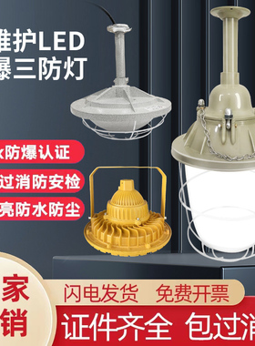 led防爆灯消防灯罩油站化工防水防潮三防车间仓库ex隔爆型照明灯