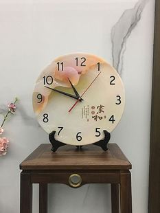 陶瓷钟表创意时钟客厅挂钟座钟两用静音仿玉雕大数字摆钟 承沁新品