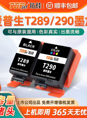 适用epson WF100墨盒爱普生原装Epson WF-110墨盒T289 T290墨盒T2950费墨仓 维护箱黑彩便携式打印机墨水
