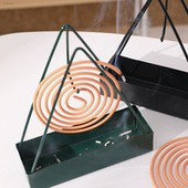 创意三角架家用蚊香防火铁艺檀香防烫熏香盘托香炉盘香支架接灰盘