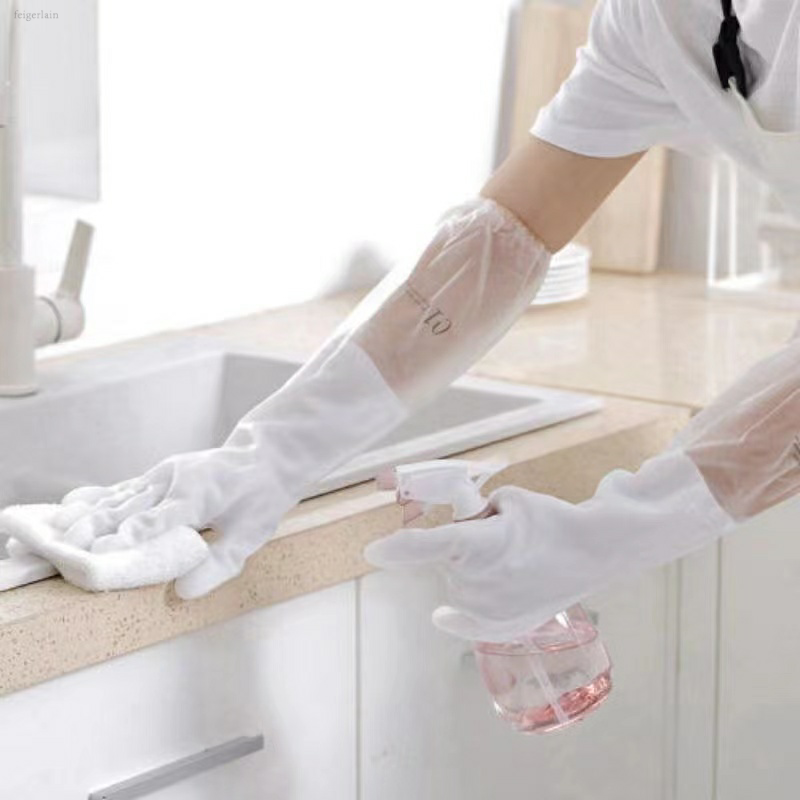 加绒家务防水胶皮加厚橡胶家用常规洗碗手套女冬季洗衣衣服耐用型