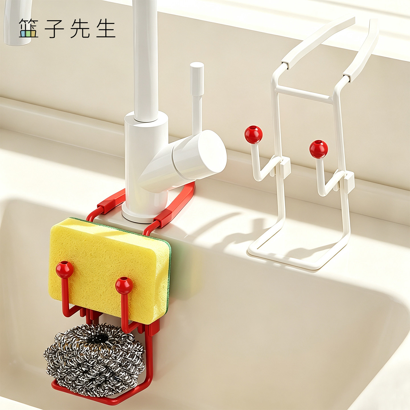 水龙头沥水架挂式厨房水槽置物架清洁球海绵擦收纳架水池沥水挂架