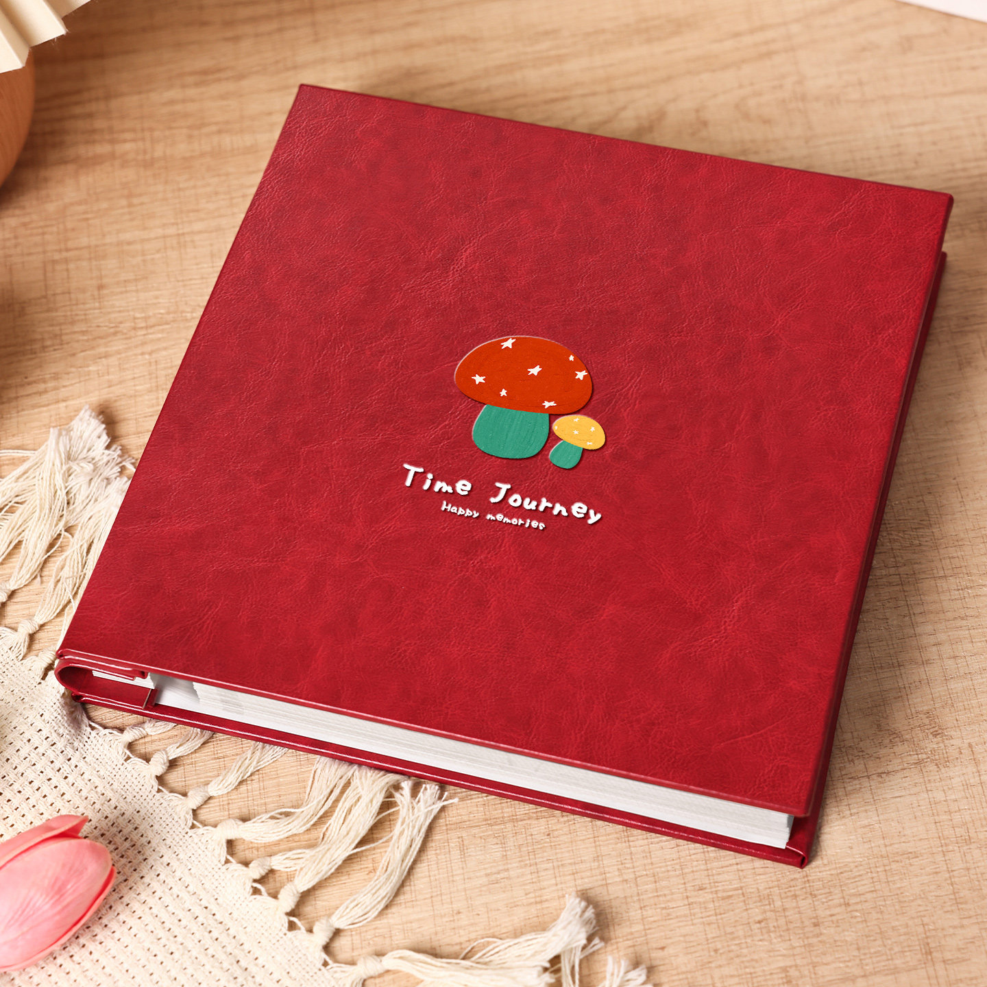 皮质覆膜相册本大容量自粘式纪念册儿童成长记录影集相簿照片收纳