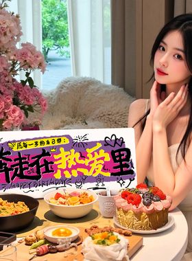 生日布置高级感桌面摆件