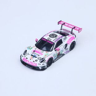 SR1:64车模 保时捷911GT3 R 粉猪 85号铁娘子 仿真合金汽车模型