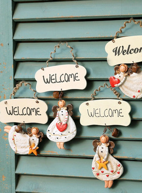 美式乡村复古白衣女孩挂牌装挂饰