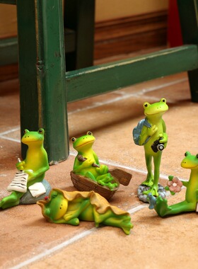 创意可爱小青蛙仿真动物装饰摆件