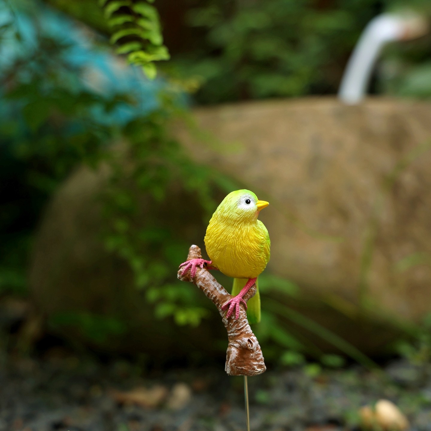 创意新中式水墨彩色小鸟站枝头