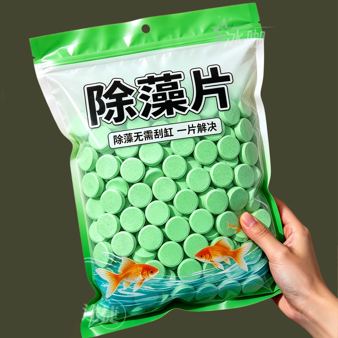 鱼缸除藻片绿藻青苔清除神器鱼缸除绿水褐藻丝藻黑藻水垢新款