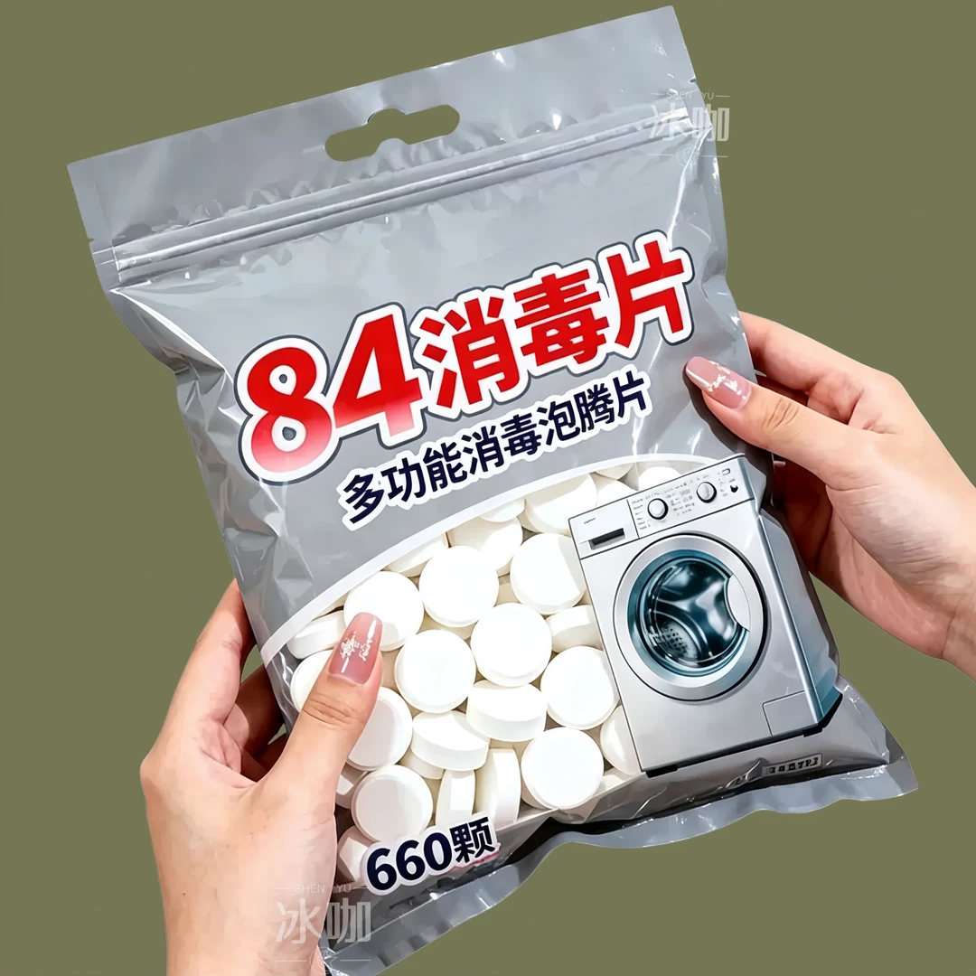 84消毒液消毒泡腾片含氯消毒片衣物漂白泳池地板家用多用途清洁剂