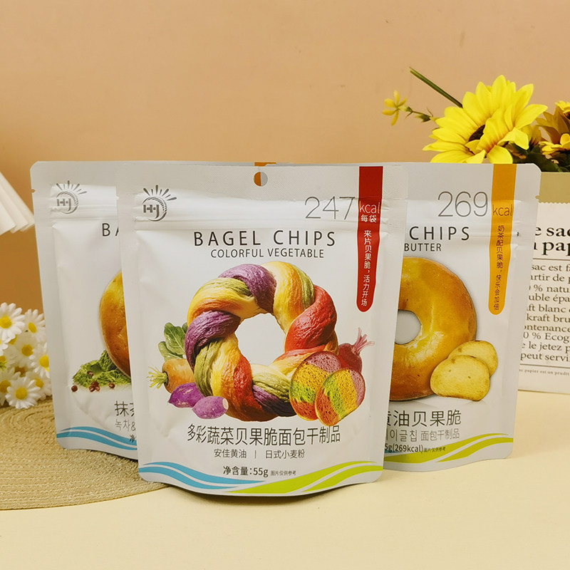 九日华云贝果脆面包干55g蜂蜜黄油抹茶红豆多彩蔬菜饼干面包脆片