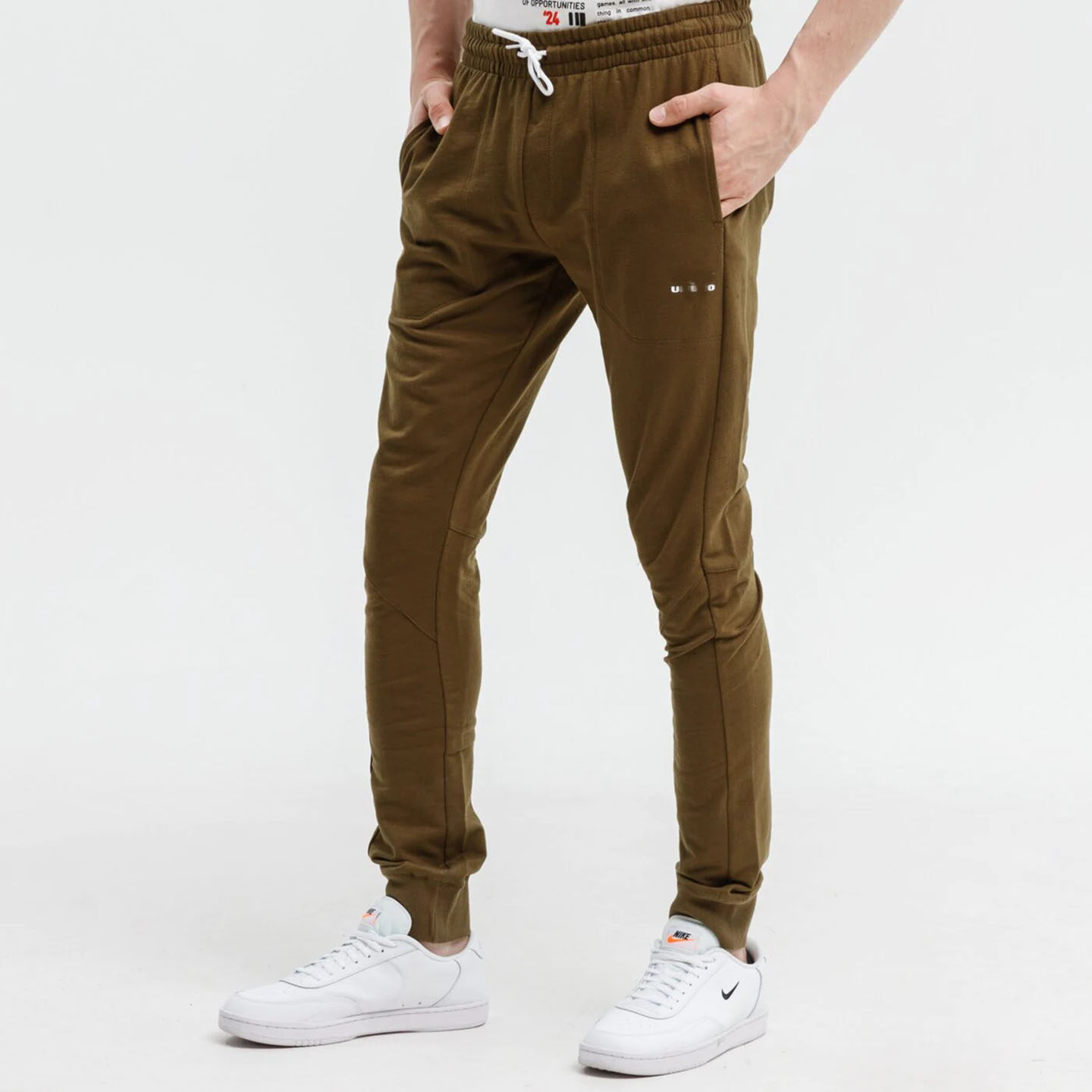 英国足球夏男款细毛圈中腰修身跑步健身休闲收口小脚针织运动卫裤