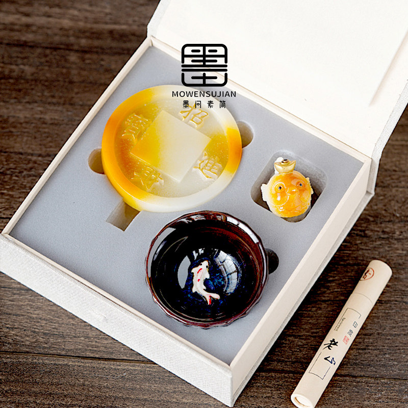 中式文创香道茶杯主人杯伴手礼