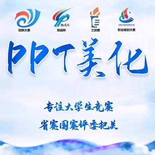 创新大赛互联网+挑战杯职规赛大学创业获奖PPT美化制作高端指导