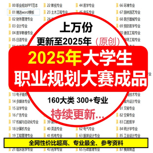 职业规划成长就业赛道职规赛生涯规划书PPT资料简历比赛大学生