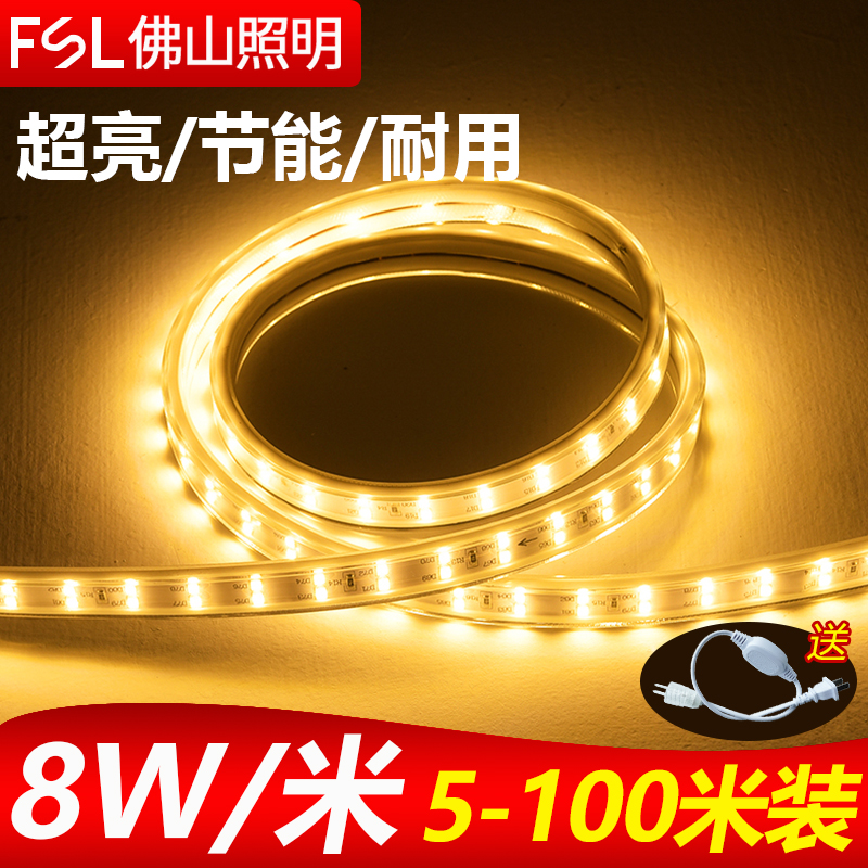 佛山照明led灯带软灯条220V高亮