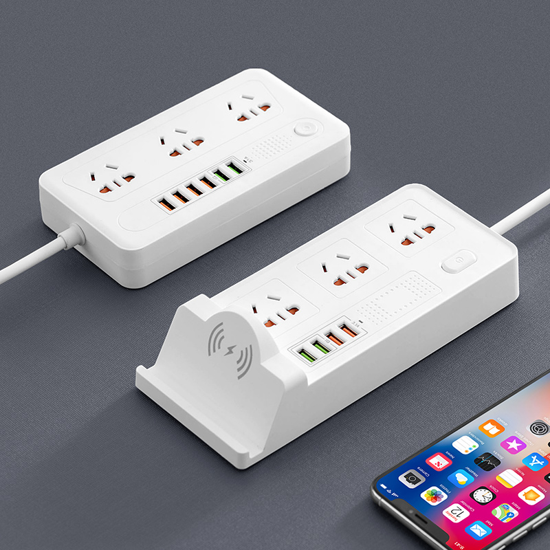 无线充电宝插座板智能家用排插多孔带线接线板多功能学生usb插板