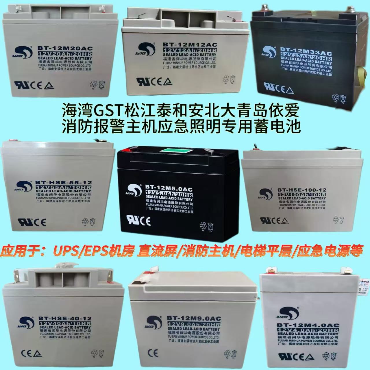 赛特12V系列消防主机应急蓄电池图片