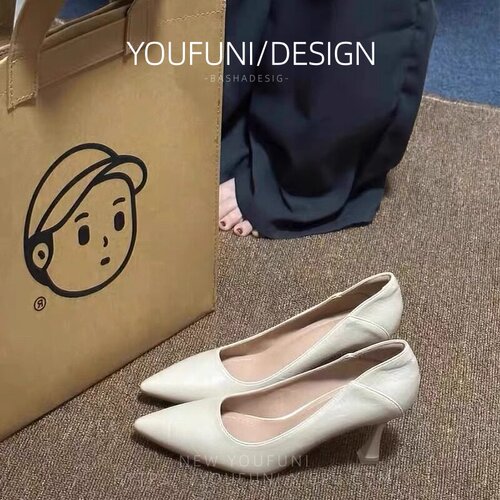 高跟鞋女鞋细跟2026年春秋季新款职业工作女鞋百搭软皮尖头单鞋女