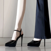 包头凉鞋 女夏季 外穿2025新款 一字带法式 防水台细跟漆皮裸色高跟鞋