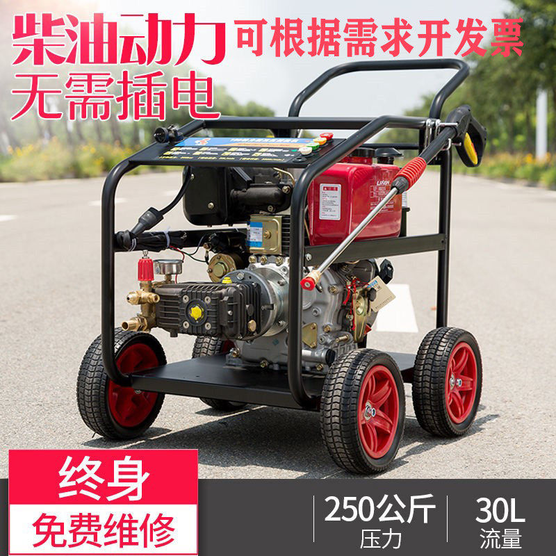进口汽油洗车机高压柴油移动水抢泵大功率管道疏通工业洗地清洗机