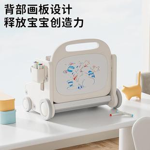 儿童书架绘本架宝宝玩具收纳小推车置物架可移动家用飘窗桌面书柜