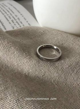 简约光面素圈钛钢ins情侣不褪色