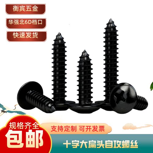 黑色大扁头自攻螺丝钉304不锈钢