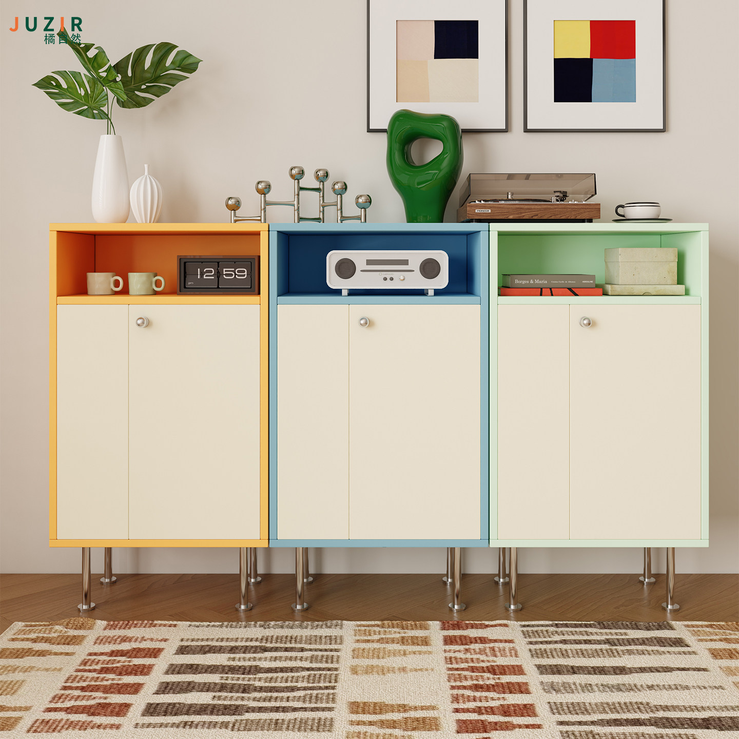 现代简约拼色储物柜电视边柜餐边柜家用客厅置物柜马卡龙拼色柜,住宅家具,其它柜类,淘宝优惠券,粉丝福利购,淘宝优惠卷