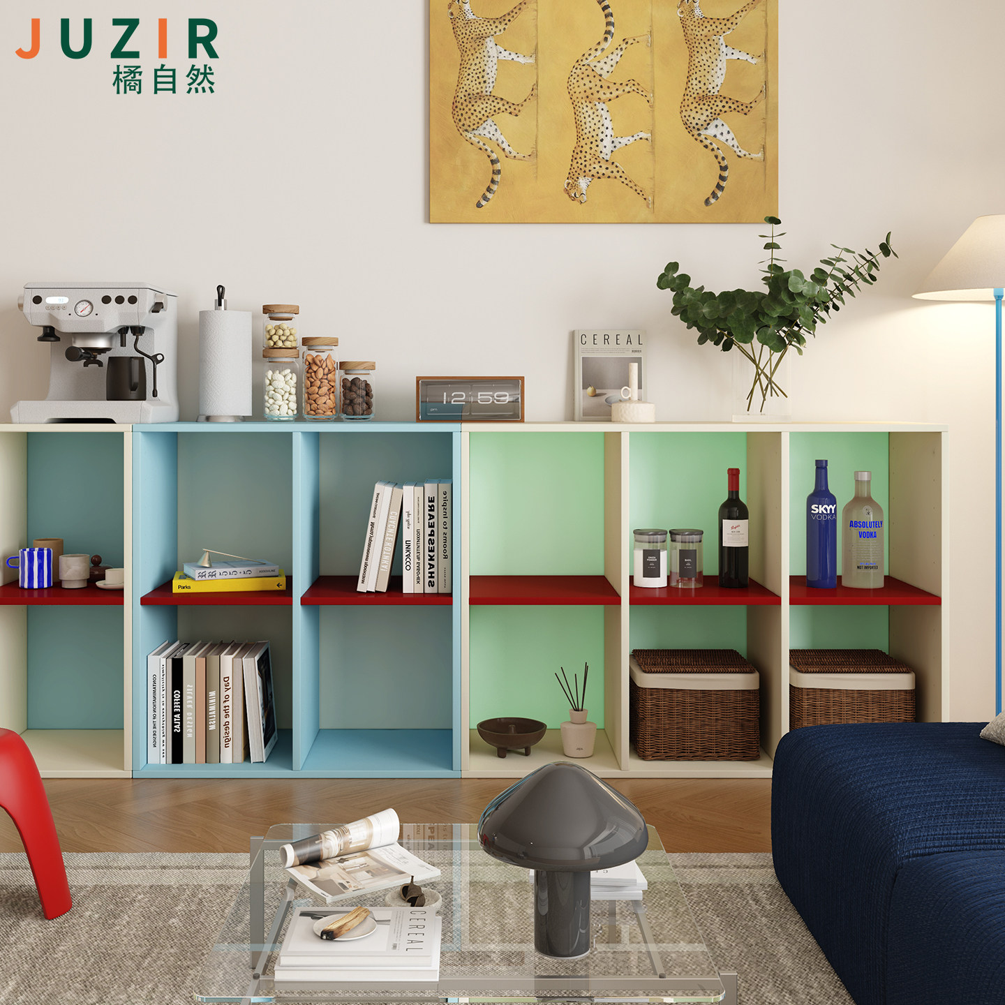 拼色组合书柜客厅家用马卡龙色储物柜收纳柜模块化书架组合格子柜,住宅家具,组合书柜,淘宝优惠券,粉丝福利购,淘宝优惠卷