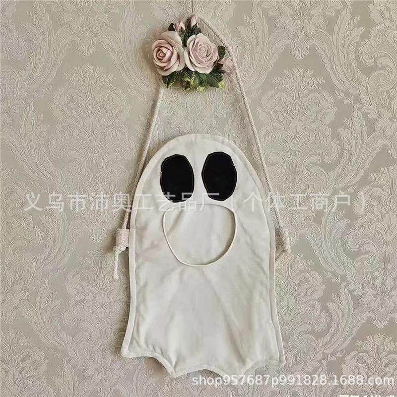 跨境创意可爱鬼糖果袋万圣节鬼肩包图案不给糖就捣蛋儿童糖果袋