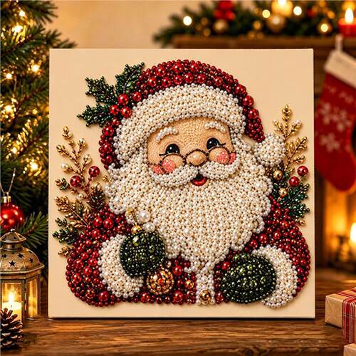 Christmas Pearl Diamond Painting Art Kit  跨境手动珍珠钻石画