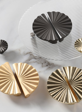 衣柜门拉手轻奢现代简约半圆金色灰色北欧橱柜抽屉高档门把手