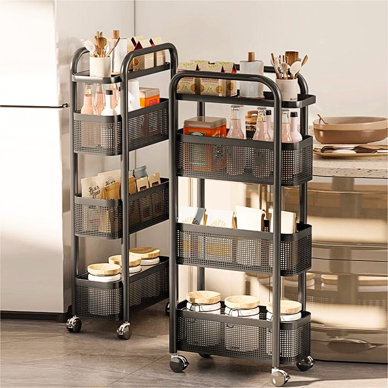 夹缝置物架多功能窄缝收纳推车