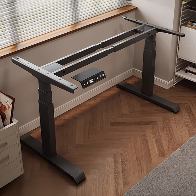 智能电动升降桌腿实木支架