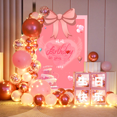 生日气球套餐男孩女孩18岁背景墙装 饰庆生派对会场景氛围布置kt版