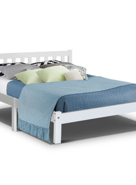 Artiss 白色实木松木床架床底座single double Queen澳洲本地包邮