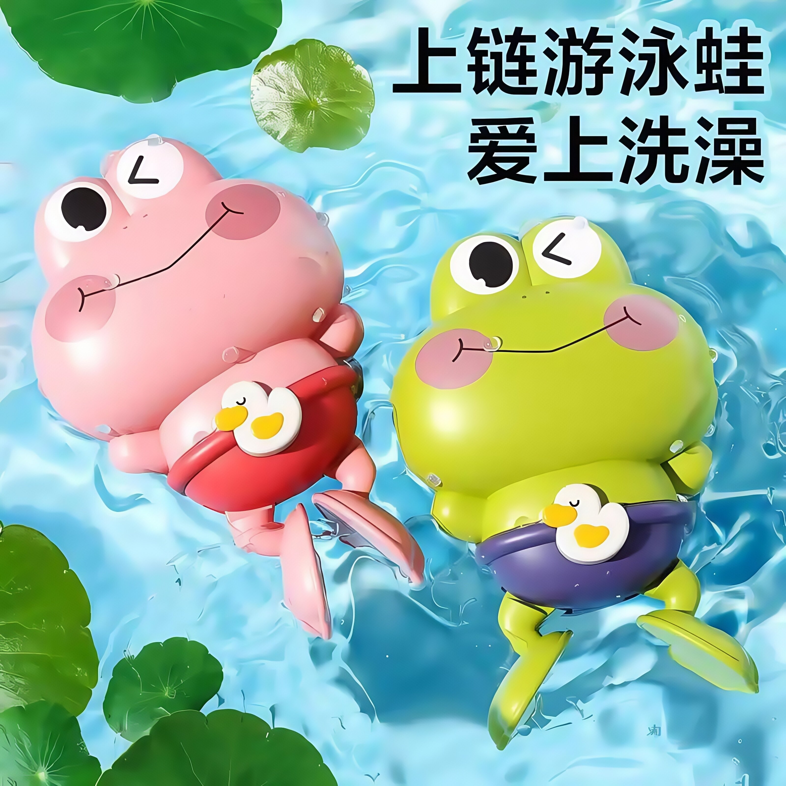Children's bath toy swimming toy floating frog smooth and boneless baby water play gadget for boys and girls