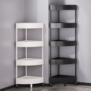 浴室落地式储物架家庭浴室转角三角形多层移动储物架厨房储物架