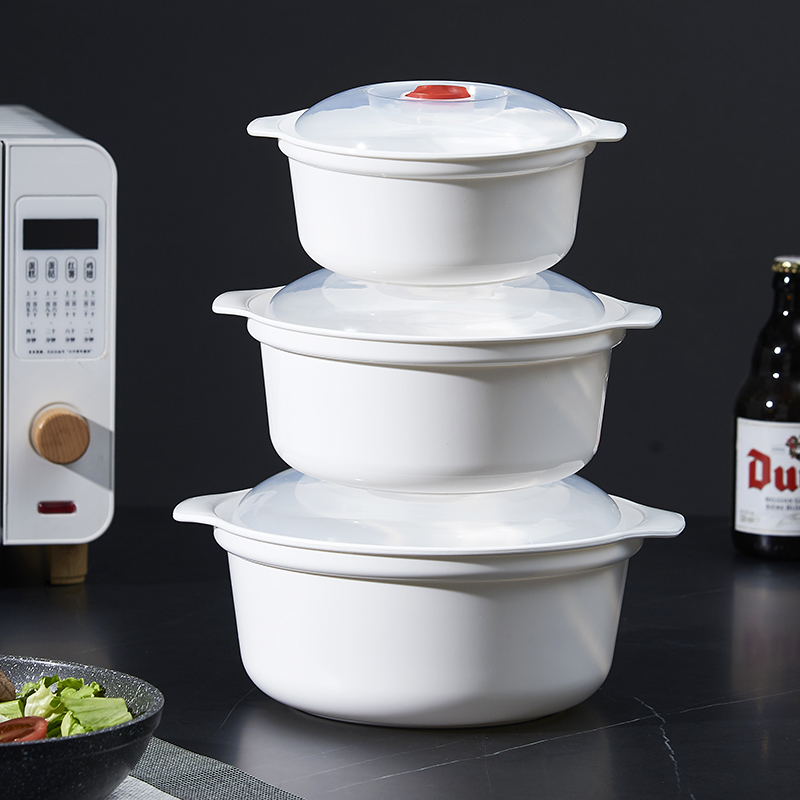 微波炉加热专用器皿碗家用塑料带盖微波炉碗热饭容器饭盒蒸盒圆形