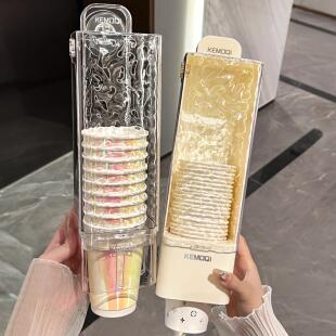 吸盘一次性杯子取杯器饮水机水杯架子家用壁挂式收纳纸杯架取杯架