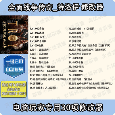 全面战争传奇特洛伊修改器A Total War Saga Troy辅助PC科技单机