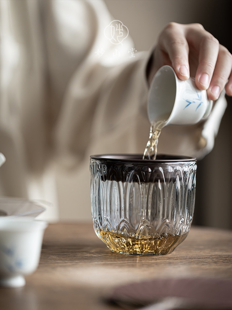 采购产品苗山堂玻璃建水带盖,小茶洗,中国茶渣罐,覆古水碗,茶