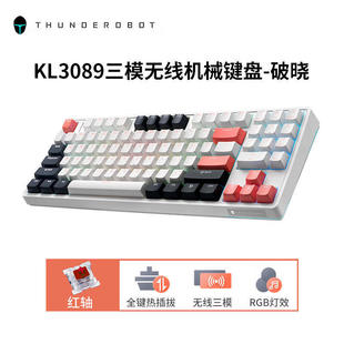 雷神游戏机械键盘KG3089 电竞全键无冲炫酷混光 K104S红轴幻彩版