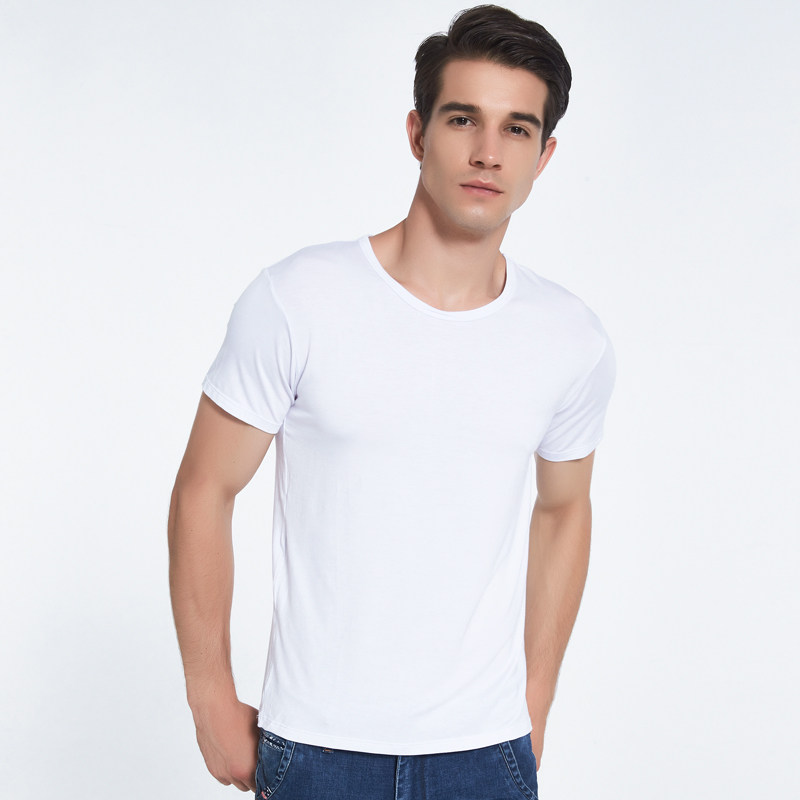 法迪恩男士短袖t恤莫代尔棉面料v领圆领修身打底衫潮半袖男背心夏