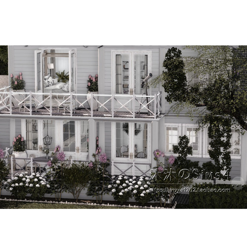 模拟人生4CC房屋mod|Cousins|1卧2卫|住宅一套带家具|20x20| #314