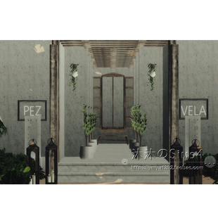 30x20 一套带豪华家具 159 PezVela海滩酒廊 模拟人生4CC房屋mod